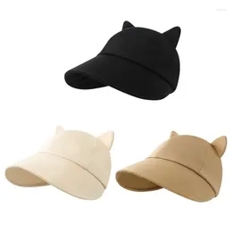 Ball Caps Lovely Ears Baseball Hat For Girls Long Brims Breathable Teens Sunproof Peaked Adjustable Sun