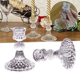 Candle Holders Classic Glass Candlestick Holder Exquiste Style Durable Long Lasting Stable Base Easy To Clean Decoration For Room TS2