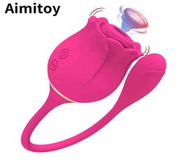 NXY Vibrators Aimitoy Sex Toys Female Insertable Sucking Rose Vibrator for Woman the Clitoral Stimulator Vibrating Egg 02088956129