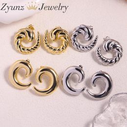 Stud Earrings 5 Pairs 2024 Spiral Cow Horn French Vintage Temperament For Women Prom Gift Jewellery