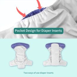 Babyshow 1PC Baby Cloth Diapers Reusable Washable Waterproof Pocket Nappy Pants Adjustable Ecological Diapers for 3-15KG Kids