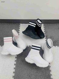 Top designer baby Sock shoes Stripe design Kids boots size 26-35 Including box Breathable knit design toddler sneakers Nov25