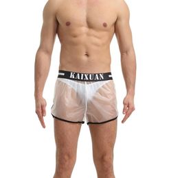Men Boxer Shorts Lingerie PVC Transparent Gay Panties Loose Sports Underwear Swimsuit Ropa Interior Hombre Boxers Calzoncillo LJ207413840