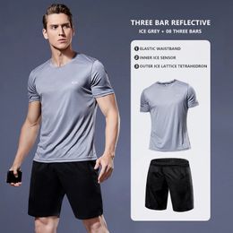 Mens Tracksuit Gym Fitness Compression Sports Suit Clothes Running Jogging Sport Wear Exercise Workout Tights Tracksuit Men 2PC 240521