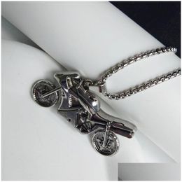 Pendant Necklaces Fashion Jewelry Vintage Motorbike Necklace For Men Hip-Hop Drop Delivery Pendants Dhgarden Dhpq4