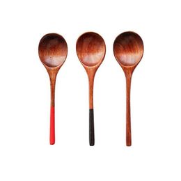 Spoons Creative Wooden Soup Spoon Eco Friendly Products Tableware Natural Ellipse Ladle For Cooking Drop Delivery Home Garden Kitchen, Dh3Go