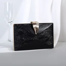 Bag Women Sling Handbag Chain Party Purse Fashion Phone Dinner Wedding Clutch Tote Shoulder Leaf Lock