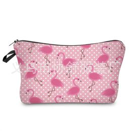 New High-definition Hot Selling Flaming Crane Bird Pattern Cosmetic Bag European And American Women's Hand Storage Bag Women's Cosmetic Bag