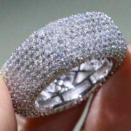 Micro Pave CZ Luxurious Wide Band Ring Designer Jewelry Charm Men Women Jewelry Unique Square Shape Diamond Rings Gift
