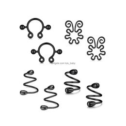 Nipple Rings 8 Stainless Steel Fake Pin Open Adjustable Womens Artificial Perforated Jewelry Drop Delivery Body Dhfvw