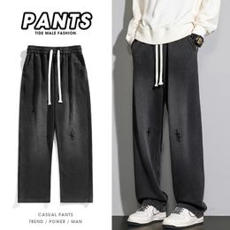 Casual Mens Pants Fashion black Baggy Y2K Streetwear jogger Wide Pants Mens Korean Review Lots of Clothing trousers Women 240513