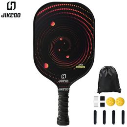 JIKEGO Carbon Fibre Pickleball Paddle Set 16mm Pickle Ball Racket Racquet Professional Lead Tape Cover 240507