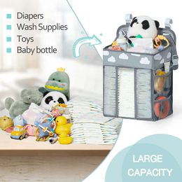 Bedside Storage Crib Organiser Bag for Baby Large Capacity Newborn Bed Hanging Diaper Toy Tissue