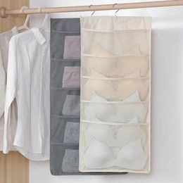 Storage Bags 15/24Grids Multifunction Clear Hanging Hook Folding Double Sided Underwear Socks Bag Bra Clother Organizer Hanger