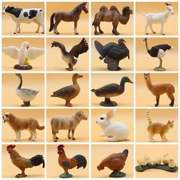 Novelty Games Simulation Cute Poultry Farm Animals Model Duck Goose Cow Horse Hen Chicken Action Figures PVC Decoration Model Toy For Kid Gift Y240521