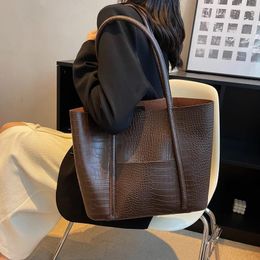 Evening Bags Large PU Leather Shoulder Bag For Women 2024 Winter Fashion Trend Designer Female Handbags Purses Tote