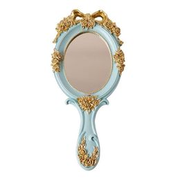 Mirrors Creative Handheld Retro Makeup Ity Hand Mirror Spa Salon Cosmetic Compact Desktop Drop Delivery Home Garden Decor Dhtim