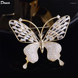 Brooches Donia Jewellery High-grade Zircon Butterfly Brooch Luxury Pin Fashion High-end Coat Cheongsam Clothes Accessories Corsage