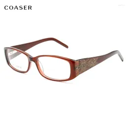 Sunglasses Frames Vintage Square Glasses Frame Men Great Hand Made Acetate Carving Eyeglasses Women Wide Leg Optical Prescription Fullrim