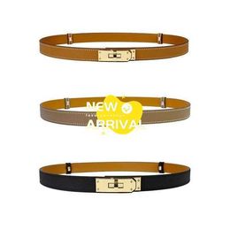 Hremms High end designer belts for womens kelyys Belt Womens Leather Style Thin Belt Womens Decorative Dress Suit Trouser Belt Summer Versatile Original 1:1 with logo