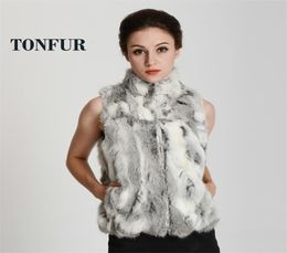 Women Vintage Real Natural Rabbit Fur Vest with Zipper on Front Classical Style Factory Female Drop Gilet HP400 2108164574485