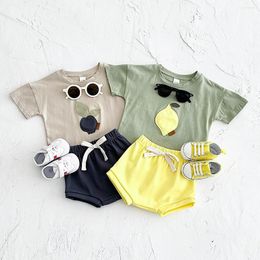 Clothing Sets 2PCS Born Summer Baby Clothes Infant Toddler Set Lemon Fruit Print Round Neck T-shirt Shorts Boys Girls Outfit 1-3Y