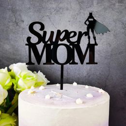 Festive Supplies Super MOM Acrylic Cake Topper Mother's Day Present Birthday Gift World Mother Party Decor