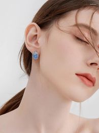 Stud Earrings Blue 2024 Eardrops For Girls Trendy Women Fashion Pendant Accessories Party Jewellery Gift