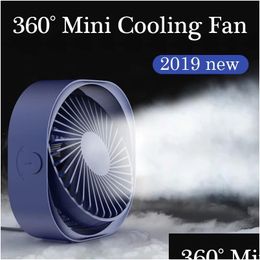 Usb Gadgets New 360° Fan Cooler Cooling Mini Portable 3 Speed Super Mute For Office Cool Fans Car Home Notebook Laptop Drop Delivery C Otas5