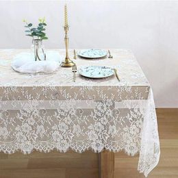 Table Cloth Classic Wedding Lace White Tablecloth With Vintage Embroidery Cover Country Decorations Spring Summer Outdoor Party