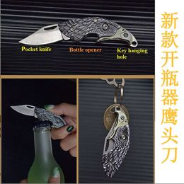 Eagle Stainless Steel Creative Head Outdoor Tool EDC Folding Neck Chain Jewellery Small Gift Key Knife E27334