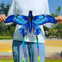 Kite Accessories Blue Butterfly Kite Factory Export Dynamic Cartoon 3D Bird Kite 30 meter Kite Line Colorful Fishing Rod Kite New Chinese Style Enthusiasts WX5.21