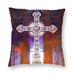 Pillow Catholic Cross Cover Decoration Religious Christian Case Throw For Car Double-sided Printing