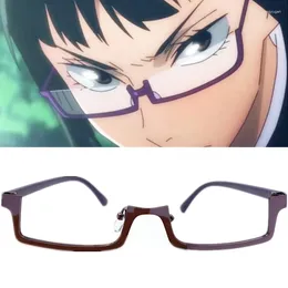 Party Supplies Jujutsu Kaisen Anime Cosplay Costume Maki Zenin Eyewear Purple Half Frame Glasses Eyeglasses Unisex Accessories Prop