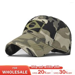 Ball Caps Army Camouflage Male Baseball Cap Men Embroidered Brazil Flag Outdoor Sports Tactical Dad Hat Casual Hunting Hats