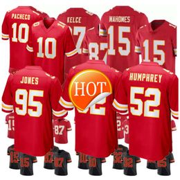 Rashee Rice Derrick Thomas Patrick Mahomes Travis Kelce Swift Isiah Pacheco Nick Bolton Chris Jones Creed Humphrey Clyde Edwards-Helaire Custom Football Jerseys