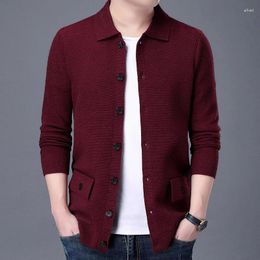 Men's Sweaters Autum Winter Brand Fashion Knitted Lapel Sweater Cardigan Vintage Men Casual Woollen Coats Jacket Man Clothes