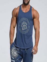 Men Bodybuilding Tank top Gyms Fitness Cotton Sleeveless shirt workout Stringer Singlet Casual Print Ve6535580