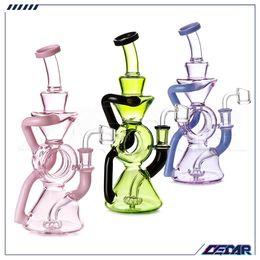 Factory Supply 9.5 Inch DAB Rig Glass Smoking Pipe Oil burner pipe Glass Recycler bong With 14mm Quartz Banger