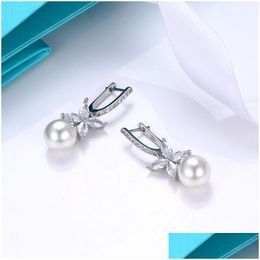 Stud 925 Sterling Sier Love Clover Designer Earrings For Women Luxury Brand Fl Diamond Butterfly Ol Engagement Charm Pearl Ear Rings Otmxn