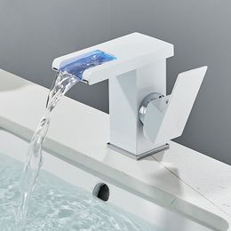 Shinesia LED Basin Faucet Luxury Bathroom Sink Faucets Tall And Short Tap For Bathroom Sink Hot&Cold Water Mixer