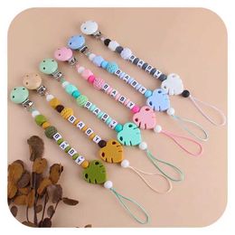 Pacifier Holders Clips# Personalised name for the new baby pacifier clip chain DIY silicone dental dummy braces clip new baby teeth toy accessories d240521