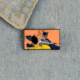 European and American trend cartoon characters Batman Justice animation Funny personality alloy brooch pins clothing accessories denim backp