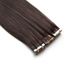 Best Skin Weft Hair Film Human Brush Gel Hair Natural Straight Tape On Remy Extensions