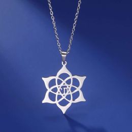 Lotus Flower Necklace For Women Stainless Steel Pendant Neck Chain Choker Vintage Amulet Jewellery Mother S Day Gifts