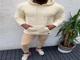 Men039s TShirts Men Begin Plus Velvet Thick Warm Tops Pocket Hood Winter With Hat Sweater6984298
