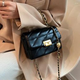 Evening Bags Simple Soild Colour Small PU Leather Flap Chain Crossbody For Women Shoulder Bag Luxury 2024 Trend Design Handbags And Purse