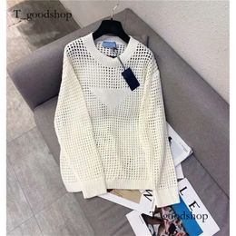 Loose Women Knits Blouses Autumn Hollow Out Triangle Female Sweaters Shirt Tops Fashion Casual Round Neck Long Sleeve Bea