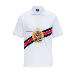 polo shirt men New polo shirt men's pure cotton embroidery short sleeved casual sports white contrasting large knit