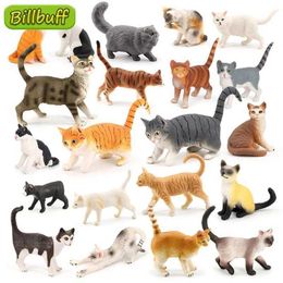 Novelty Games 2021 Simulation Poultry Animals Family ABS Pets Cat Figurines Action Figures Model Educational Toys for children Christmas Gift Y240521